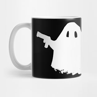 Ghost with a gun (white version) Mug